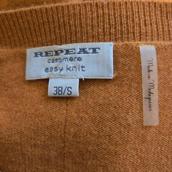 Repeat Burnt Orange 100% Cashmere Oversized Pullover Front Pockets, Sz 38 / US S - Picture 5 of 7